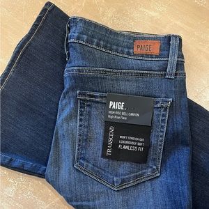 NWT Paige Denim High Rise Flare Bell Canyon Jeans